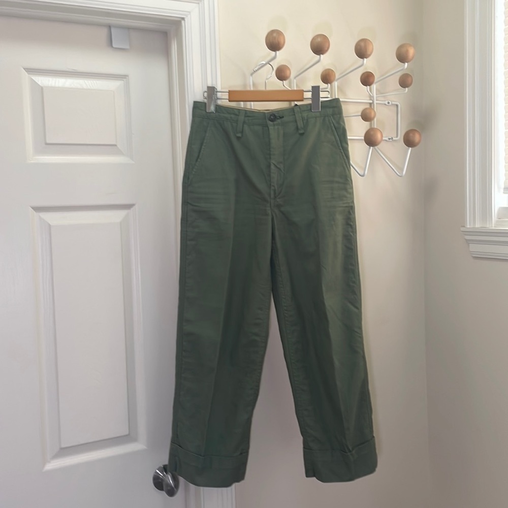 Rag & Bone - Wide Legged Straight Pants - Green - Size 0
